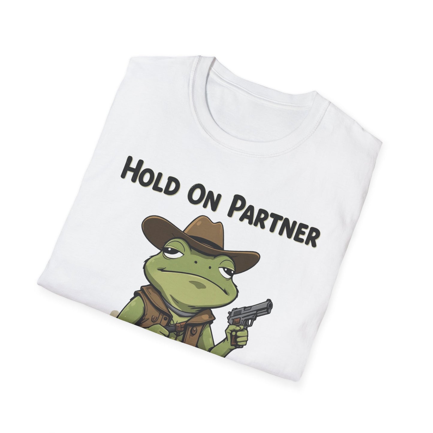 Hold on Partner I'm Overstimulated T-Shirt, Western Cowboy Frog Tshirt, Cute Animal Tee, Funny Frog Meme Shirt, Shirt Gift for Animal Lovers