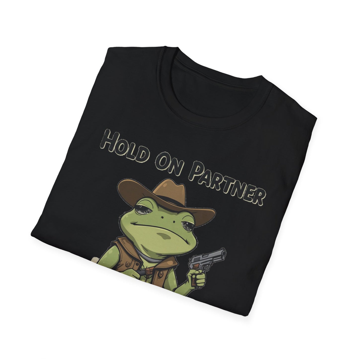Hold on Partner I'm Overstimulated T-Shirt, Western Cowboy Frog Tshirt, Cute Animal Tee, Funny Frog Meme Shirt, Shirt Gift for Animal Lovers