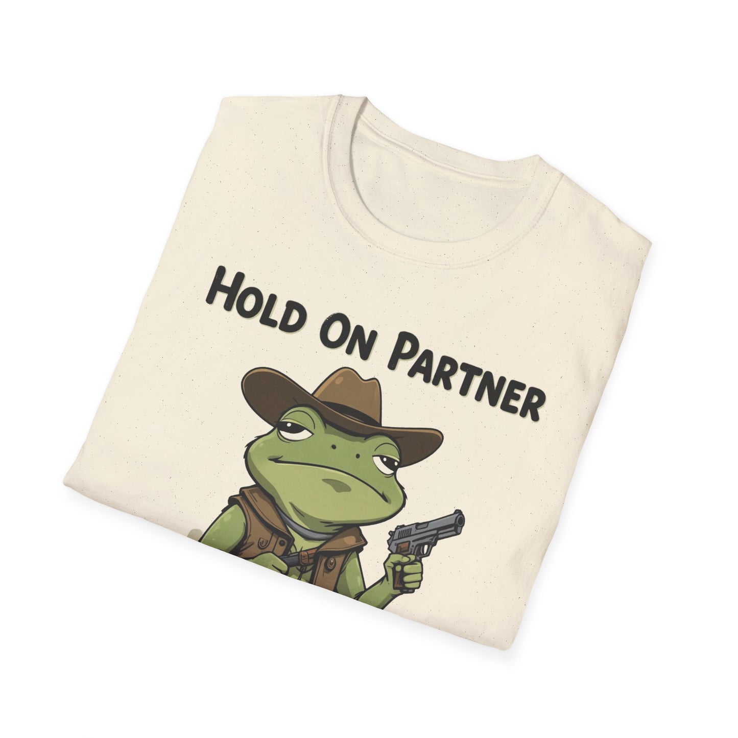 Hold on Partner I'm Overstimulated T-Shirt, Western Cowboy Frog Tshirt, Cute Animal Tee, Funny Frog Meme Shirt, Shirt Gift for Animal Lovers